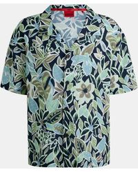 HUGO - Beach Short Sleeve Relaxed Fit Shirt - Lyst