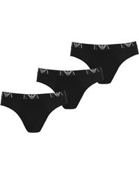 Emporio Armani - 3 Pack Cotton Mid Rise Briefs - Lyst