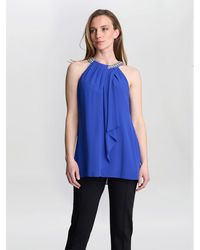 Gina Bacconi - Elle Halter Top With Beaded Neck - Lyst