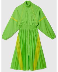 Lacoste - Pleated Colour-Block Sweatshirt Dress - Lyst