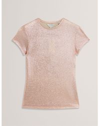 Ted Baker - Metallic Short Sleeve Slim Fit T-Shirt - Lyst