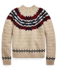 Polo Ralph Lauren - Fair Isle-pattern High-neck Wool, Cotton And Linen-blend Jumper - Lyst