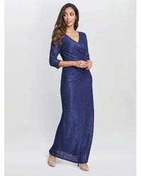 Gina Bacconi - Fearne Lace Wrap Maxi Dress - Lyst