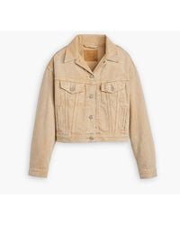 Levi's - Levi's Shrunken 90S Stone Wash Denim Jacket With Metal Badge - Lyst