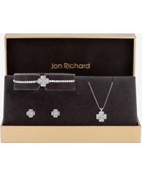 Jon Richard - Plated And Pave Clover Trio Set - Lyst