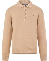 Polo Ralph Lauren - Shaker Knit Cotton Long-Sleeve Polo Shirt - Lyst