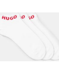 HUGO - Three Pack Logo Cuff Ankle Socks - Lyst