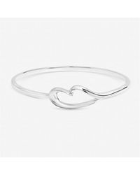 Inicio - Sterling Plated Heart Bangle - Lyst