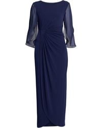 Gina Bacconi - Iulia Jersey And Chiffon Wrap Dress - Lyst