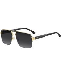 BOSS - Bridge Semi-Rim Aviator Sunglasses - Lyst