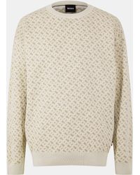BOSS - Cjimino Crew Neck Cotton Knitted Top - Lyst