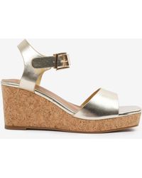 Where's That From - Goldpu Giselle Wide-Fit Wedge Sandals With Buckle - Lyst