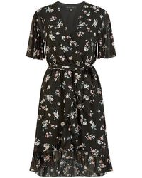 Mela London - Floral Frill Wrap Dress - Lyst