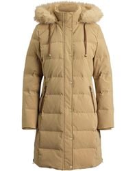 Ralph Lauren - Fur Hood Medium Puffer Jacket - Lyst