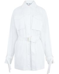 Off-White c/o Virgil Abloh - Short-Sleeve Cargo Shirt Dress, Poplin Fabric - Lyst