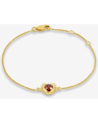 Rachel Jackson - Electric Love Garnet Heart Chain Bracelet - Lyst