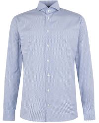 Eton of Sweden Cotton Fan Floral Shirt - Blue