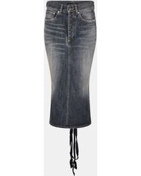 Balenciaga - Lace-Up Denim Skirt - Lyst