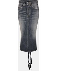 Balenciaga - Lace-Up Denim Skirt - Lyst