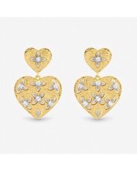 Jon Richard - Two Tone Clover Cut Out Heart Earrings - Lyst
