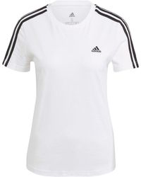 adidas - Essentials Slim 3-Stripes T-Shirt - Lyst