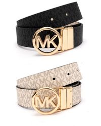 MICHAEL Michael Kors - Reversible Mk Logo Leather Belt - Lyst