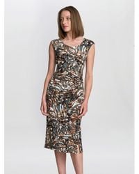 Gina Bacconi - Mona Abstract Print Wrap Dress - Lyst