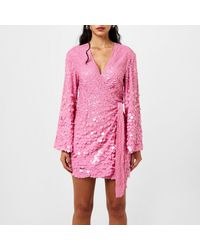 Pretty Lavish - Provence Wrap Sequin Dress - Lyst