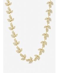Jon Richard - Plated And Cubic Zirconia Leaf Necklace - Lyst