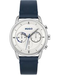 HUGO - Gents #advise Leather Strap Watch - Lyst