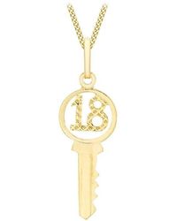 Be You - 9ct '18' Key Necklace - Lyst