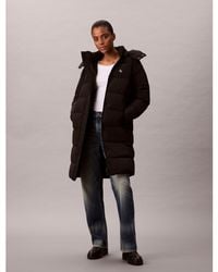Calvin Klein - Detachable Hood Long Sleeve Long Puffer Jacket - Lyst