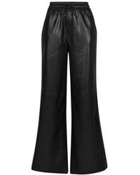 GOOD AMERICAN - Faux Leather Wide Leg Trousers - Lyst