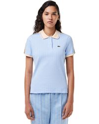Lacoste - Monogram Jacquard Short-Sleeve Polo Shirt - Lyst