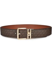 MICHAEL Michael Kors - Signature Logo Monogram Leather Belt - Lyst