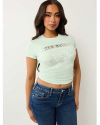 TRUE RELIGION - Gathered Regular Fit T-Shirt - Lyst