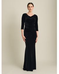 Gina Bacconi - Sophie Velvet Maxi Dress With 3/4 Sleeve - Lyst