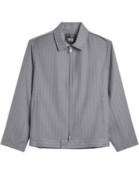 Y-3 - Full Zip Stripe Harrington Jacket - Lyst