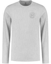 Michael Kors - Mk Logo Patch Long Sleeve T Shirt - Lyst