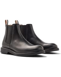 BOSS - Tunley Leather Flat Ankle Boots - Lyst
