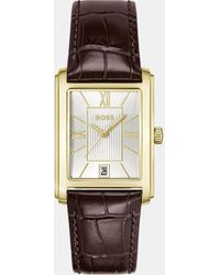 BOSS - Gents Principle Dress Watch With Leather Strap - Lyst