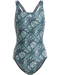 adidas - Festivibes Stripes One Piece Swimsuit - Lyst