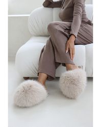 Where's That From - Where's Ultimate Fluffy Faux Fur Mule Slippers - Lyst
