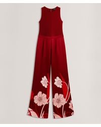 Ted Baker - Knit Bodice Floral Printed Trouser Jumpsuit - Lyst