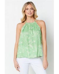 Be You - Halter Neck Palm Print Top - Lyst