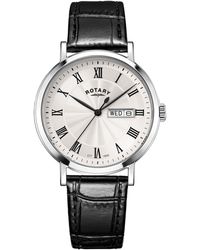 Rotary - Heritage Ss Leather Strap Watch - Lyst