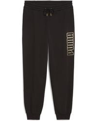 PUMA - Maximal Metallic Comfort Fleece Jogging Bottoms - Lyst