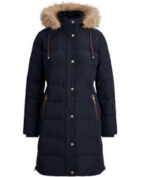 Ralph Lauren - Faux Fur Hood Medium Puffer Jacket - Lyst