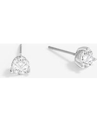 Jon Richard - Rhodium Plated Cubic Zirconia Round Stud Earrings - Lyst