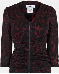 DKNY - Long-Sleeve Zip T-Shirt - Lyst